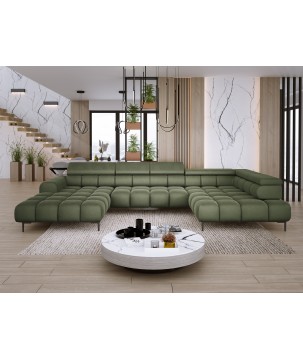 Narożnik PLAZA XL Prawostronny z elektryczną regulacją siedziska Tkanina APHRODITE 12 WERSAL