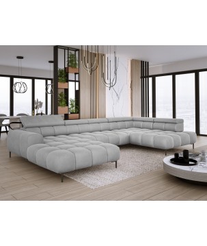 Narożnik PLAZA XL Prawostronny z elektryczną regulacją siedziska Tkanina APHRODITE 19 WERSAL