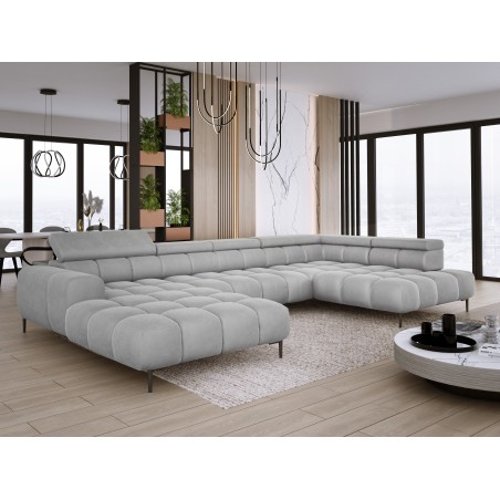 Narożnik PLAZA XL Prawostronny z elektryczną regulacją siedziska Tkanina APHRODITE 19 WERSAL
