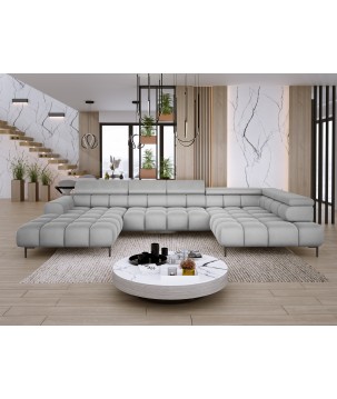 Narożnik PLAZA XL Prawostronny z elektryczną regulacją siedziska Tkanina APHRODITE 19 WERSAL