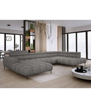 Narożnik PLAZA XL Prawostronny z elektryczną regulacją siedziska Tkanina APHRODITE 22 WERSAL