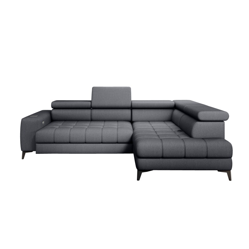 Narożnik BAGGIO Prawostronny z pojemnikiem i regulowanymi zagłówkami, wolnostojący w tkaninie LETTO 93 WERSAL