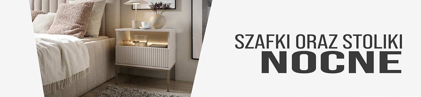 Nowoczesne szafki nocne i stoliki do sypialni: białe, czarne, wiszące, stojące, z szufladami, małe 30x30, drewniane - sklep internetowy Domo Home