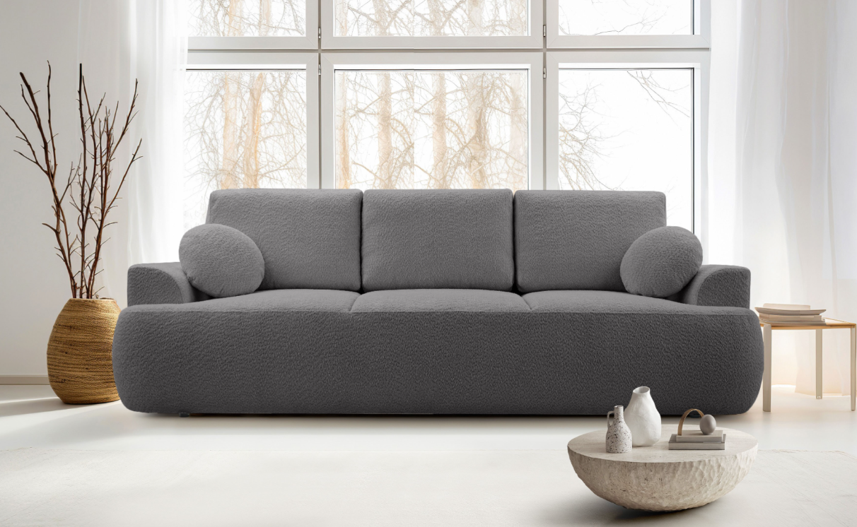 Dwuosobowa sofa Velo w ciemno szarym kolorze do salonu