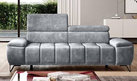 Dwuosobowa sofa Palladio od Wersal z regulowanymi zagłówkami marki Wersal w szarym kolorze